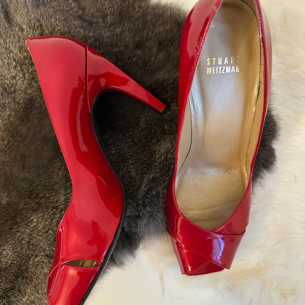 STUART WEITZMAN CHERRY RED HEELS, SIZE: 10 M - Picture 5 of 14